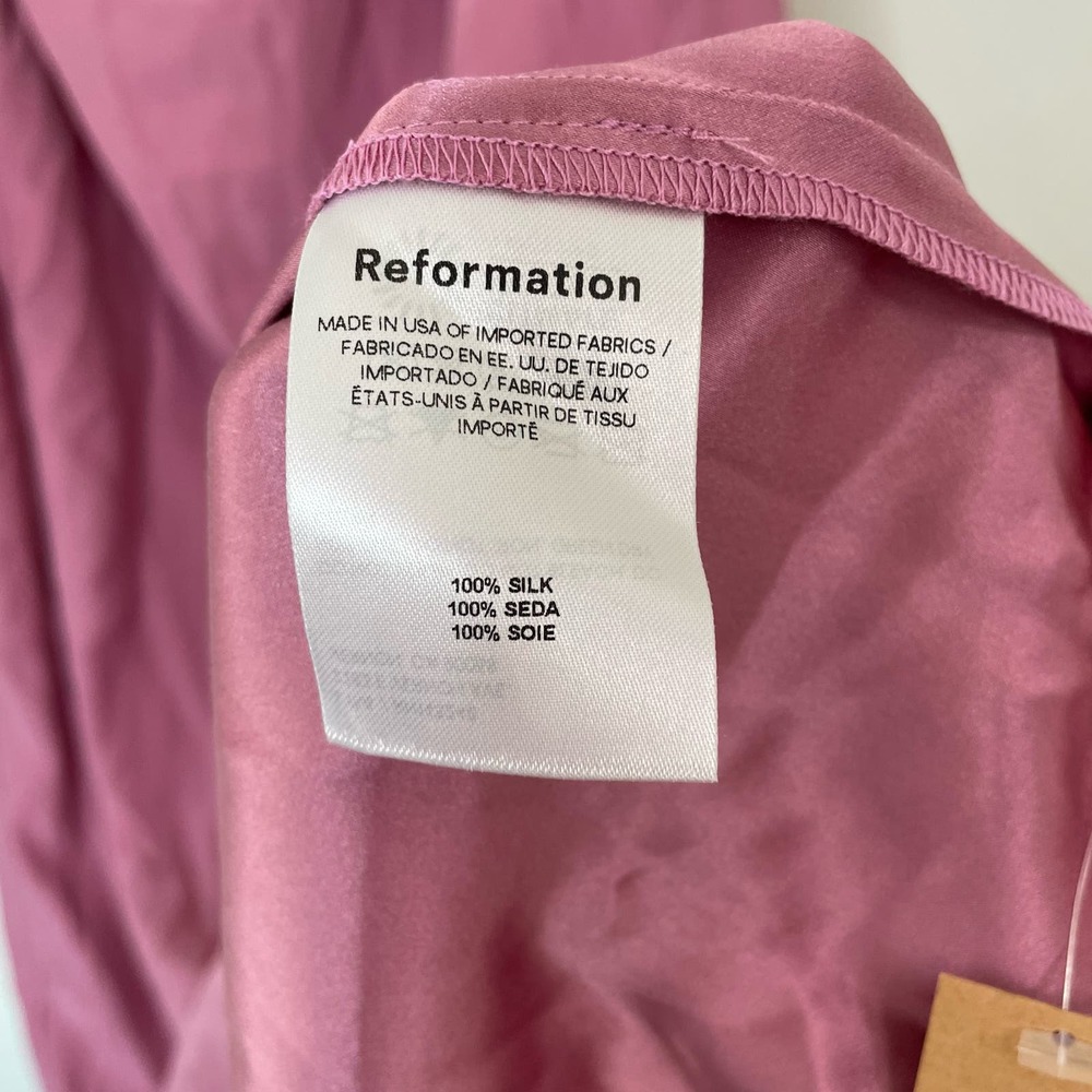 NWT Reformation Pink Silk Midi Dress - Picture 5 of 11